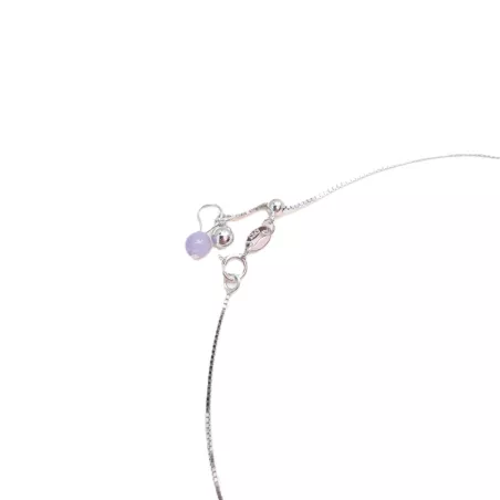 Collier Kepler, ajustable via une perle de réglage dans le dos, en argent et pendentif planète.