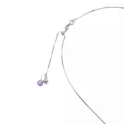 Collier Kepler, ajustable via une perle de réglage dans le dos, en argent et pendentif planète.