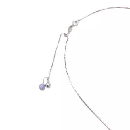 Collier Kepler, ajustable via une perle de réglage dans le dos, en argent et pendentif planète.