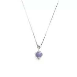 Collier Kepler, ajustable via une perle de réglage dans le dos, en argent et pendentif planète.