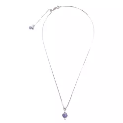 Collier Kepler, ajustable via une perle de réglage dans le dos, en argent et pendentif planète.