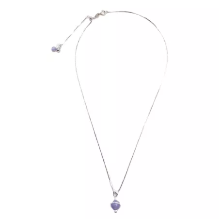 Collier Kepler, ajustable via une perle de réglage dans le dos, en argent et pendentif planète.