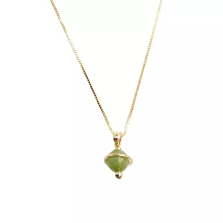 Collier Kepler, ajustable via une perle de réglage dans le dos, en plaqué-or et pendentif planète.