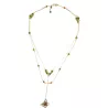 Collier Tircis double rang en pierres naturelles avec pendentif papillon