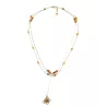 Collier Tircis double rang en pierres naturelles avec pendentif papillon