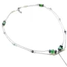 Collier Tircis double rang en pierres naturelles avec pendentif papillon