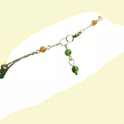 Collier Tircis double rang en pierres naturelles avec pendentif papillon
