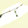 Collier Tircis double rang en pierres naturelles avec pendentif papillon