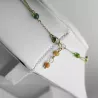 Collier Tircis double rang en pierres naturelles avec pendentif papillon