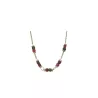 Collier doré avec strass et perles agates rouges et vertes – Bouly&Cailloux