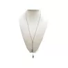 Collier sautoir lilas en calcédoine naturelle 65 cm avec pendants Bouly&Cailloux