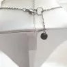 Collier moderne en acier inoxydable argent avec agates cubiques rouge et verte  Bouly&Cailloux