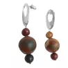 Boucles Pablo en jaspe Picasso et acier inoxydable argenté – Bijoux faits main Bouly&Cailloux