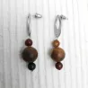 Boucles Pablo en jaspe Picasso et acier inoxydable argenté – Bijoux faits main Bouly&Cailloux