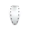 Collier long Picasso en jaspe rouge et vert, perles naturelles rondes 12 mm, chaîne acier inoxydable argenté – Bouly&Cailloux