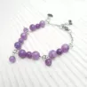 Bracelet Iris en calcédoine lilas et acier inoxydable argenté – Bracelet réglable 16 à 19 cm – Bouly&Cailloux