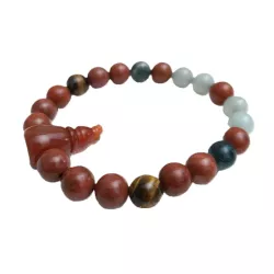 Bracelet Pyrola extensible en pierres naturelles avec perle de mala