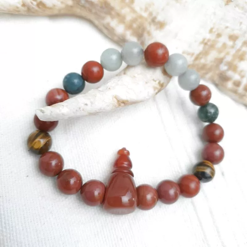 Bracelet extensible Pyrola pierre naturelle jaspe agate oeil de tigre | Bouly&Cailloux Bracelet extensible Pyrola pierre naturelle jaspe agate oeil de tigre | Bouly&Cailloux