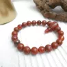 Bracelet extensible Myrtille en pierres naturelles agate et jaspe rouge avec perle mala Bouly&Cailloux