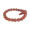 Bracelet extensible Myrtille en pierres naturelles agate et jaspe rouge avec perle mala Bouly&Cailloux