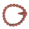 Bracelet extensible Myrtille en pierres naturelles agate et jaspe rouge avec perle mala Bouly&Cailloux