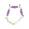 Bracelet Physalis en pierres naturelles calcédoine lilas et acier inoxydable dore Bouly&Cailloux