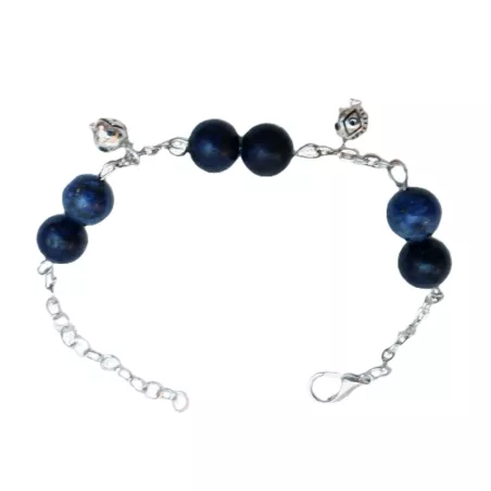 Bracelet Melittis en pierres naturelles avec breloques argentées