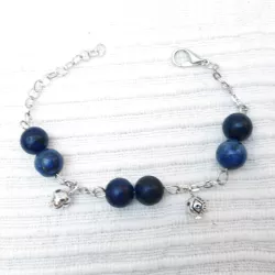 Bracelet Melittis en pierres naturelles avec breloques argentées
