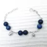 Bracelet Melittis en pierres naturelles avec breloques argentées