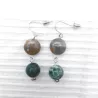Boucles d’oreilles Gallium pendantes en pierres naturelles et acier inoxydable