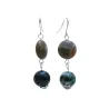 Boucles d’oreilles Gallium pendantes en pierres naturelles et acier inoxydable