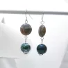 Boucles d’oreilles Gallium pendantes en pierres naturelles et acier inoxydable