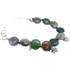 bracelet gallium en pierres naturelles plates avec breloques argentées bouly&cailloux