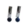 Boucles d'oreilles pendantes en acier inoxydable et pierre lapis lazuli