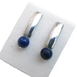 Boucles d'oreilles pendantes en acier inoxydable et pierre lapis lazuli