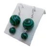 Boucles d’oreilles pendantes crochets en malachite et acier inoxydable
