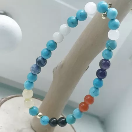 Bracelet Equilibre extensible en pierres naturelles 7 chakras