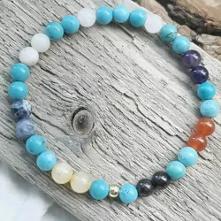 Bracelet Equilibre extensible en pierres naturelles 7 chakras