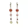 Boucles Mimi pendantes en pierres naturelles et breloque coeur