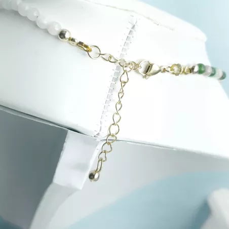 Collier Mwa chocker en pierres naturelles bicolores