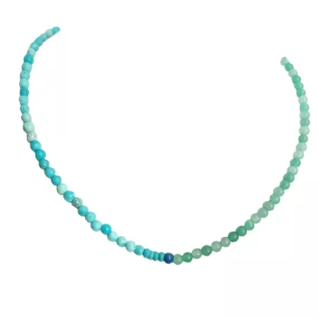 Collier Mwa chocker en pierres naturelles bicolores