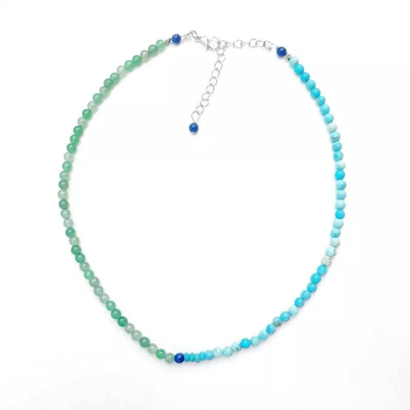 Collier Mwa chocker en pierres naturelles bicolores Collier Mwa chocker en pierres naturelles bicolores