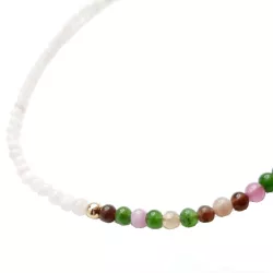 Collier Mwa chocker en pierres naturelles bicolores
