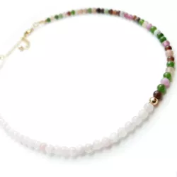 Collier Mwa chocker en pierres naturelles bicolores