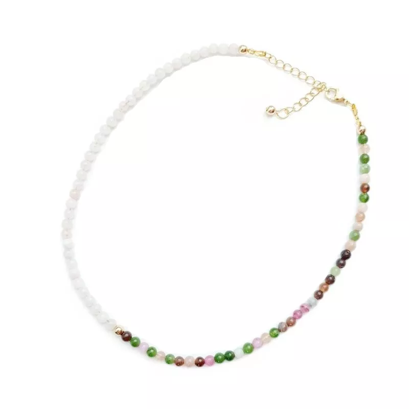 Collier Mwa chocker en pierres naturelles bicolores Collier Mwa chocker en pierres naturelles bicolores