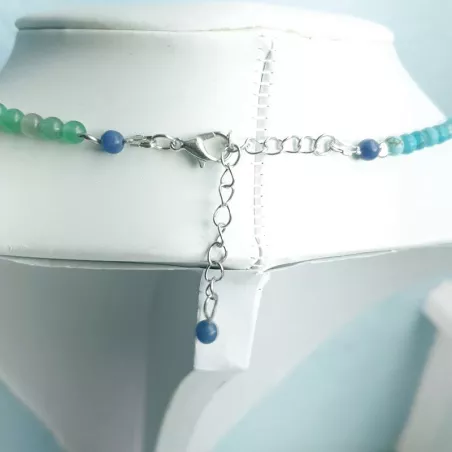 Collier Mwa chocker en pierres naturelles bicolores