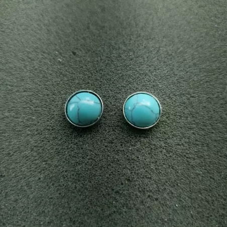 Boucles clous Cenelle cabochons pierre naturelle