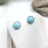 Boucles clous Cenelle cabochons pierre naturelle