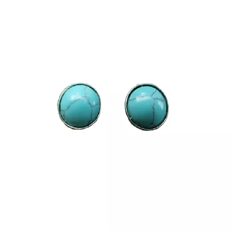 Boucles clous Cenelle cabochons pierre naturelle