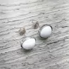 Boucles clous Cenelle cabochons pierre naturelle